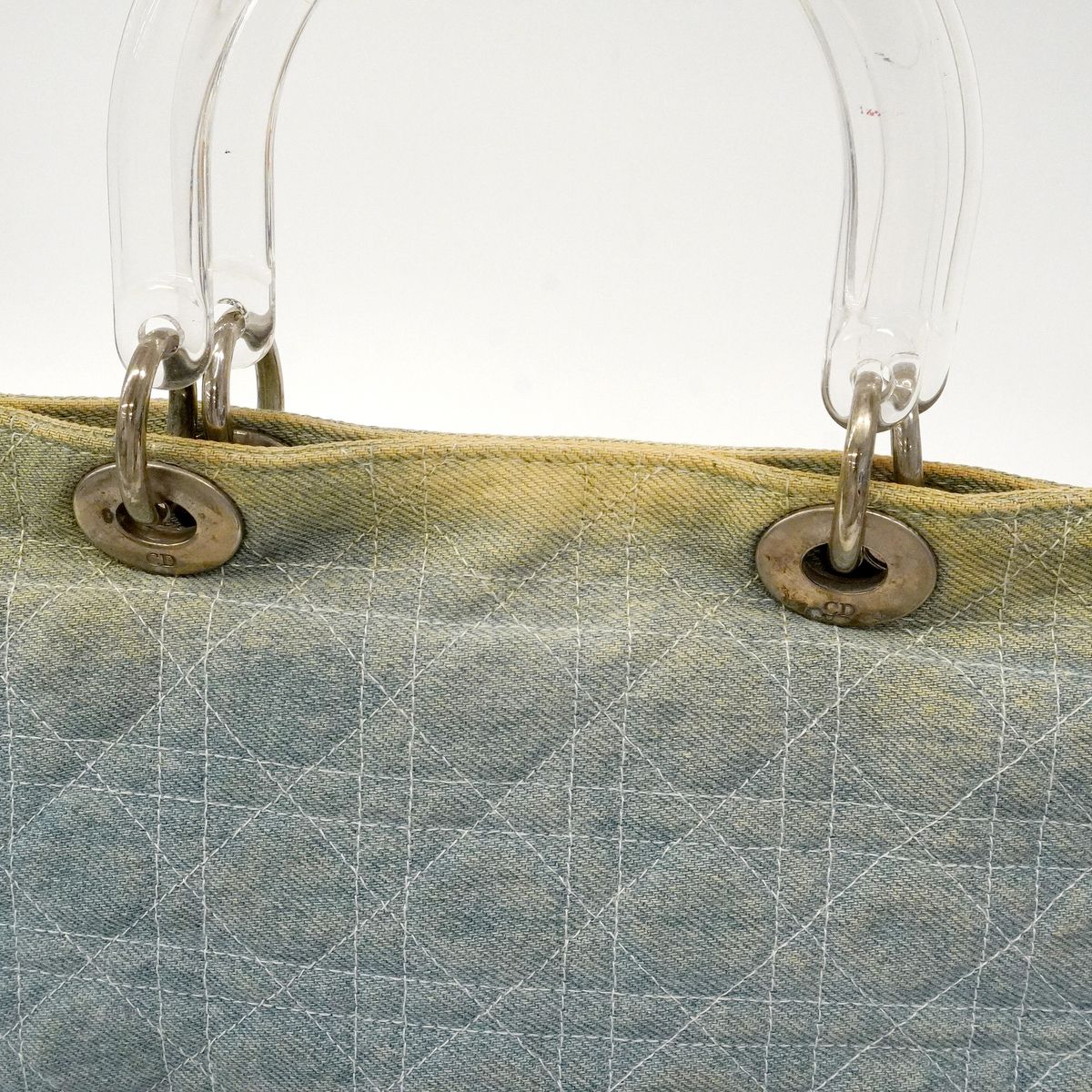 Dior Tote Cannage Denim Blue Silver — view 8