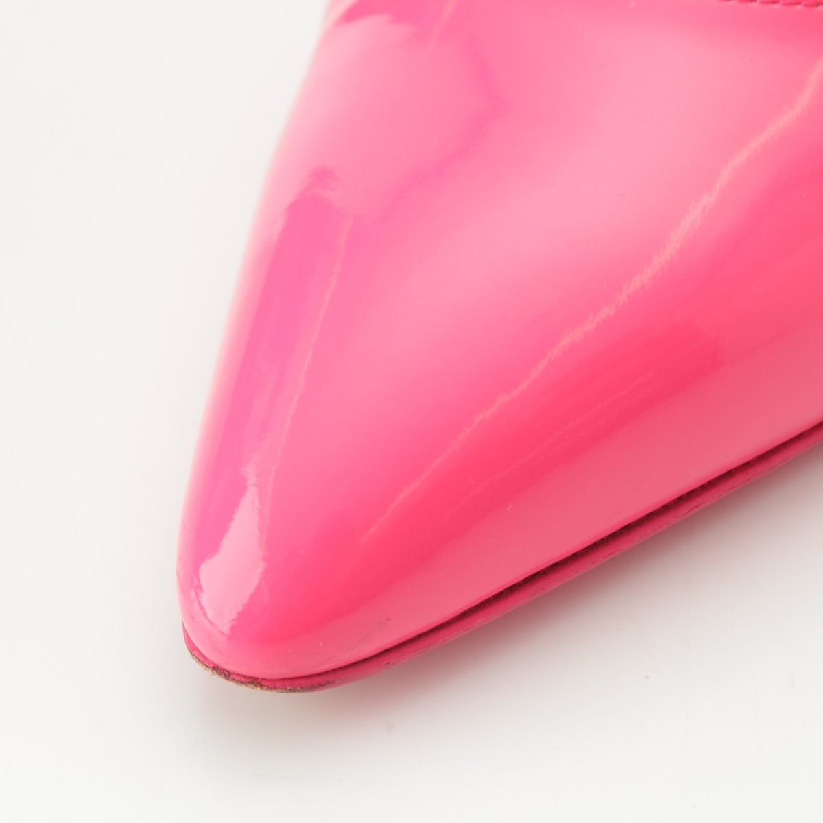 Chanel Patent CC Logo Strap Mary Jane Pumps Black Pink Heels — view 8