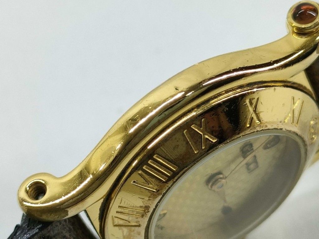 Gucci Watch Gold Brown Stainless Steel Leather — view 8