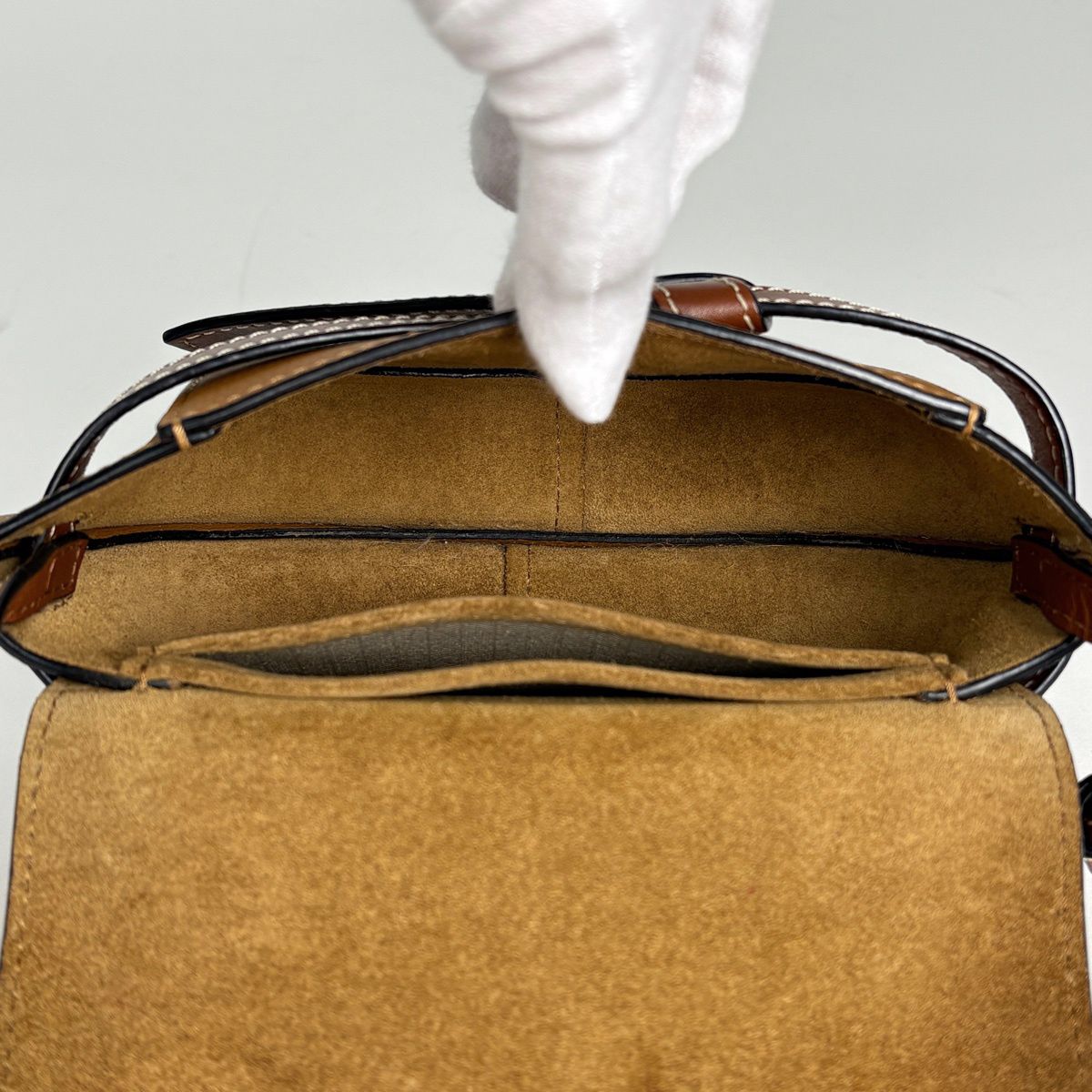 Loewe Gate Dual Shoulder Bag Mini Anagram Leather Brown — view 7