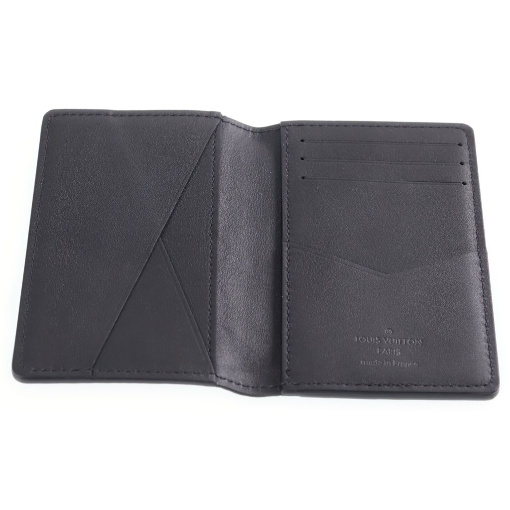 Louis Vuitton Aerogram Pocket Organizer Card Case Holder Black — view 6