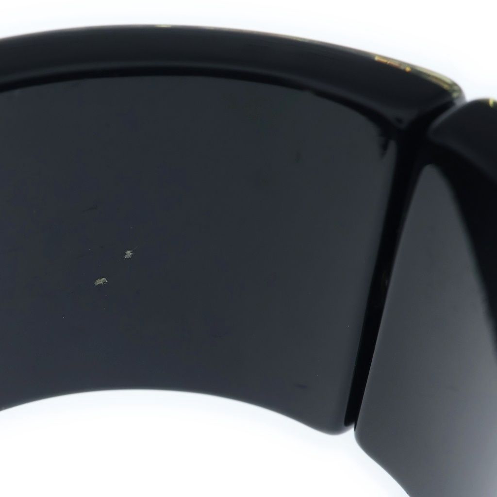Chanel CC Logo Rhinestone Bangle Bracelet Black — view 6