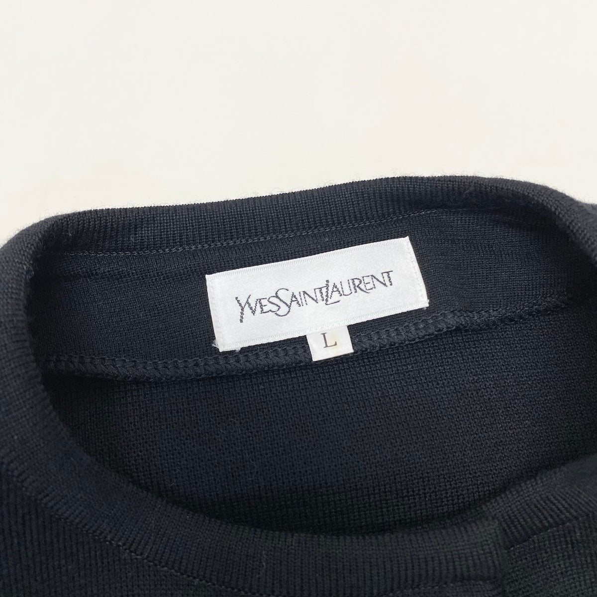 Saint Laurent Bijou Button Collarless Knit Jacket Black Wool — view 8
