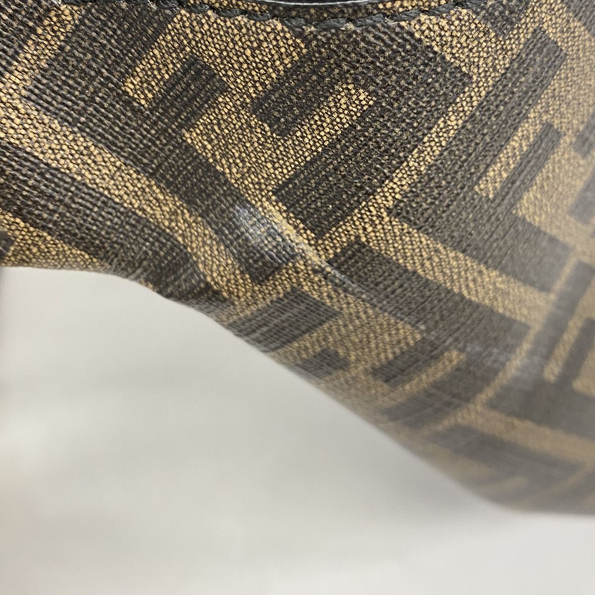 Fendi Waist Bag Zucca Leather Brown Silver — view 8