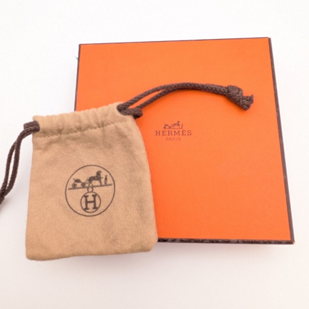 Hermes Loop Grand Necklace Gold Brown Circle — view 7
