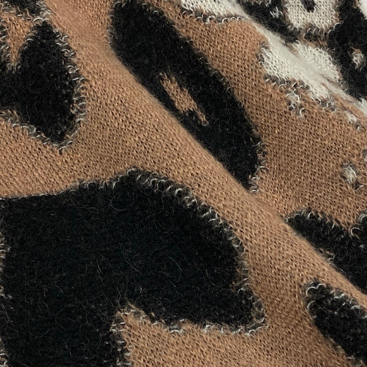 Chanel 23A Flare Knit Pants Cashmere Mix Brown Black White — view 8