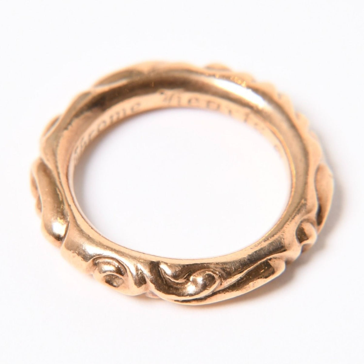 Chrome Hearts Scroll Band Ring 22k Stamp Gold — view 8