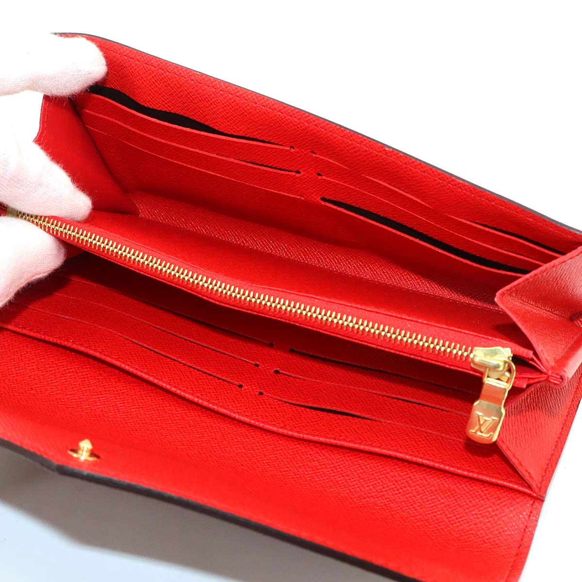 Louis Vuitton Monogram Portefeuille Sarah Bifold Wallet Brown Coquelicot — view 8
