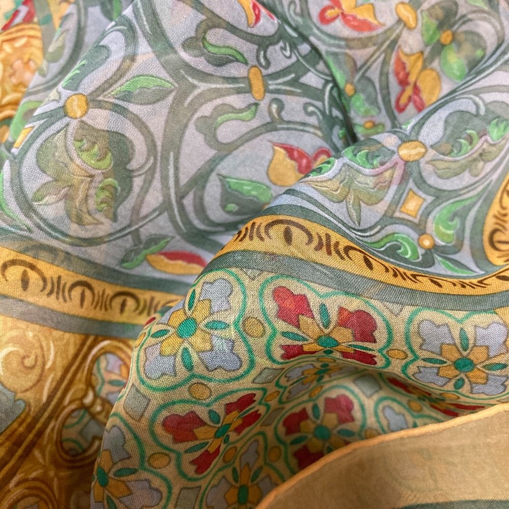 Hermes Carre 90 Ciels Byzantins Byzantine Sky Silk Sheer Large Scarf Multicolor — view 8