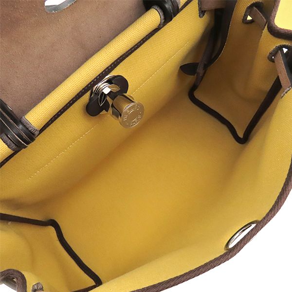 Hermes 2-Way Bag Herbag Zip PM 31 Canvas Toile Hunter Ebene Paille Silver — view 8