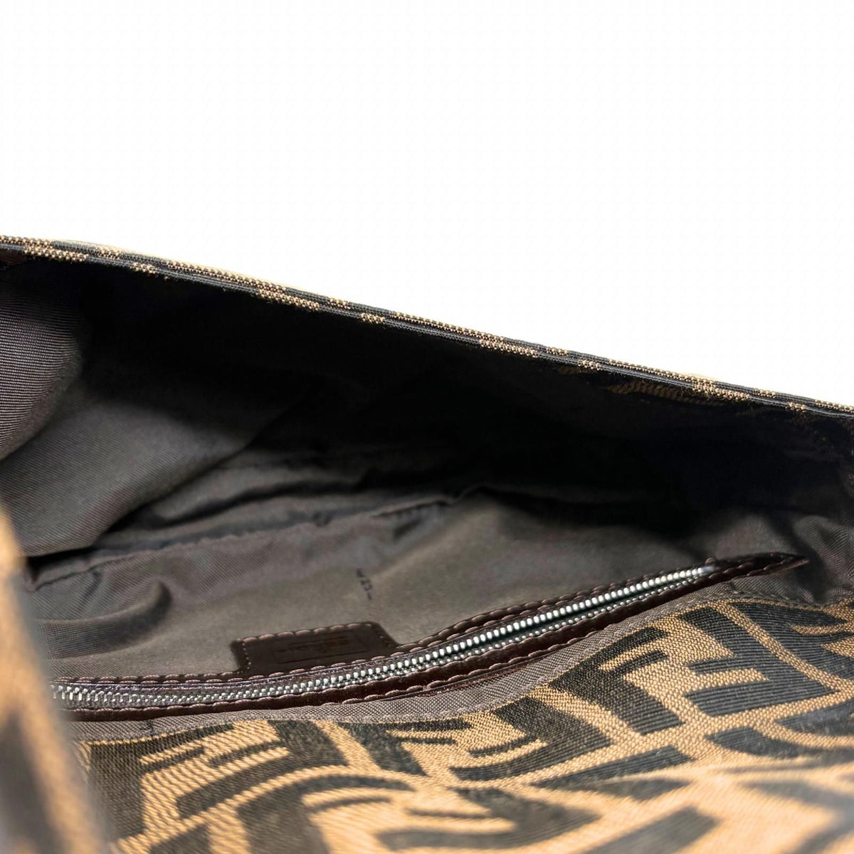 Fendi Zucca Baguette Brown Silver Canvas Leather 2454/26424/008 Handbag — view 8