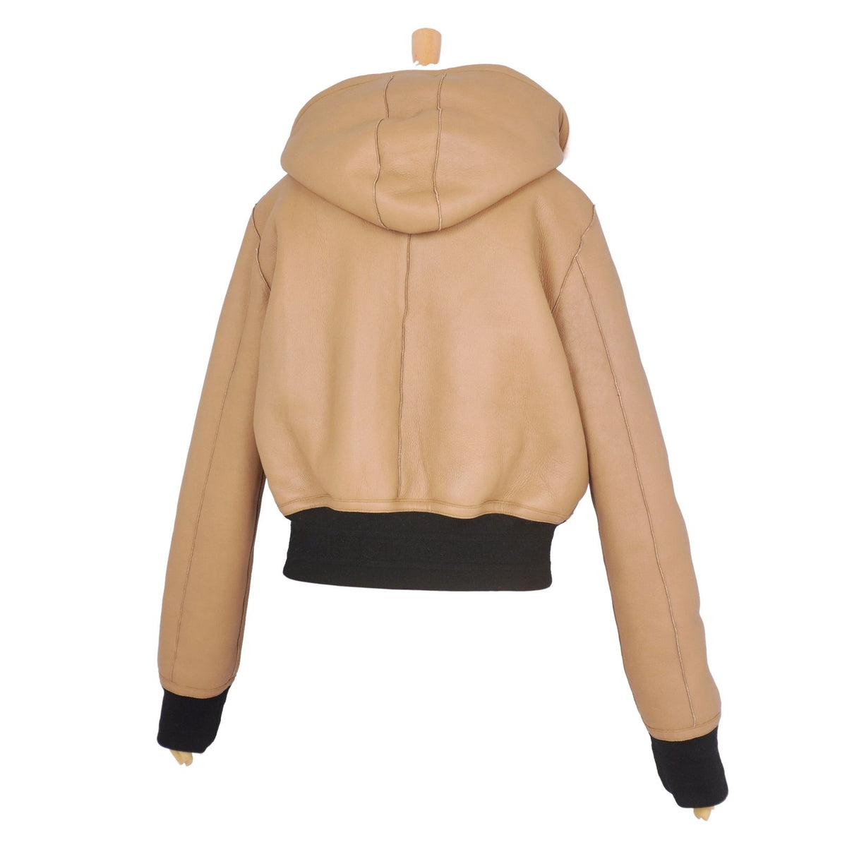 Dior Shearling Jacket Leather Hooded Reversible Cannage White US 6 — view 8