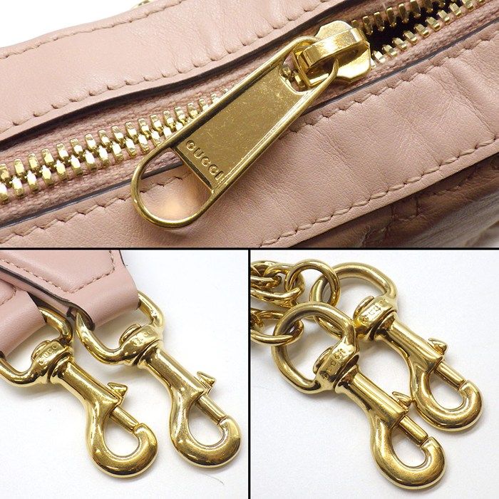 Gucci GG Matelasse Small Shoulder Bag Pink Leather Gold — view 8
