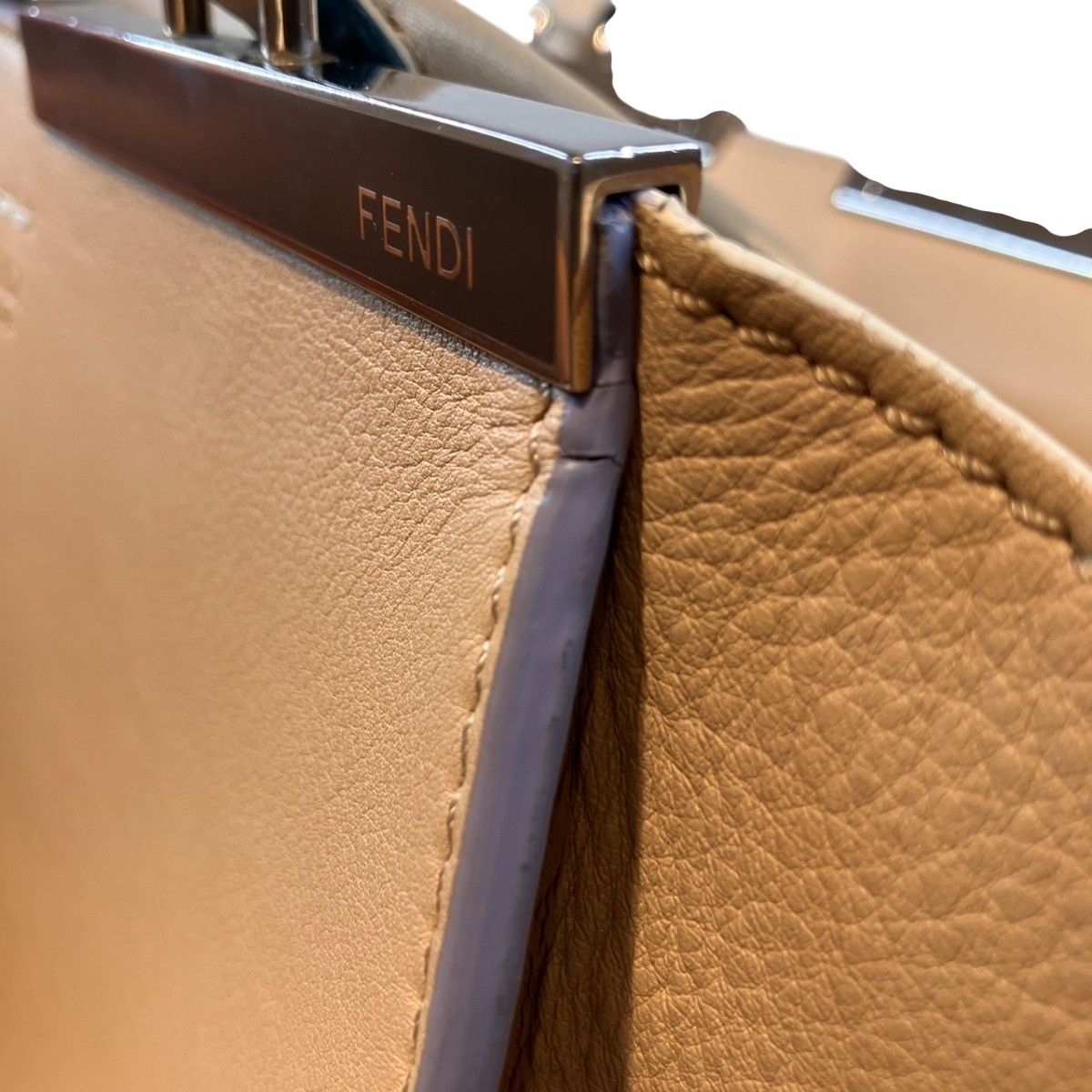 Fendi Handbag Leather Beige — view 8