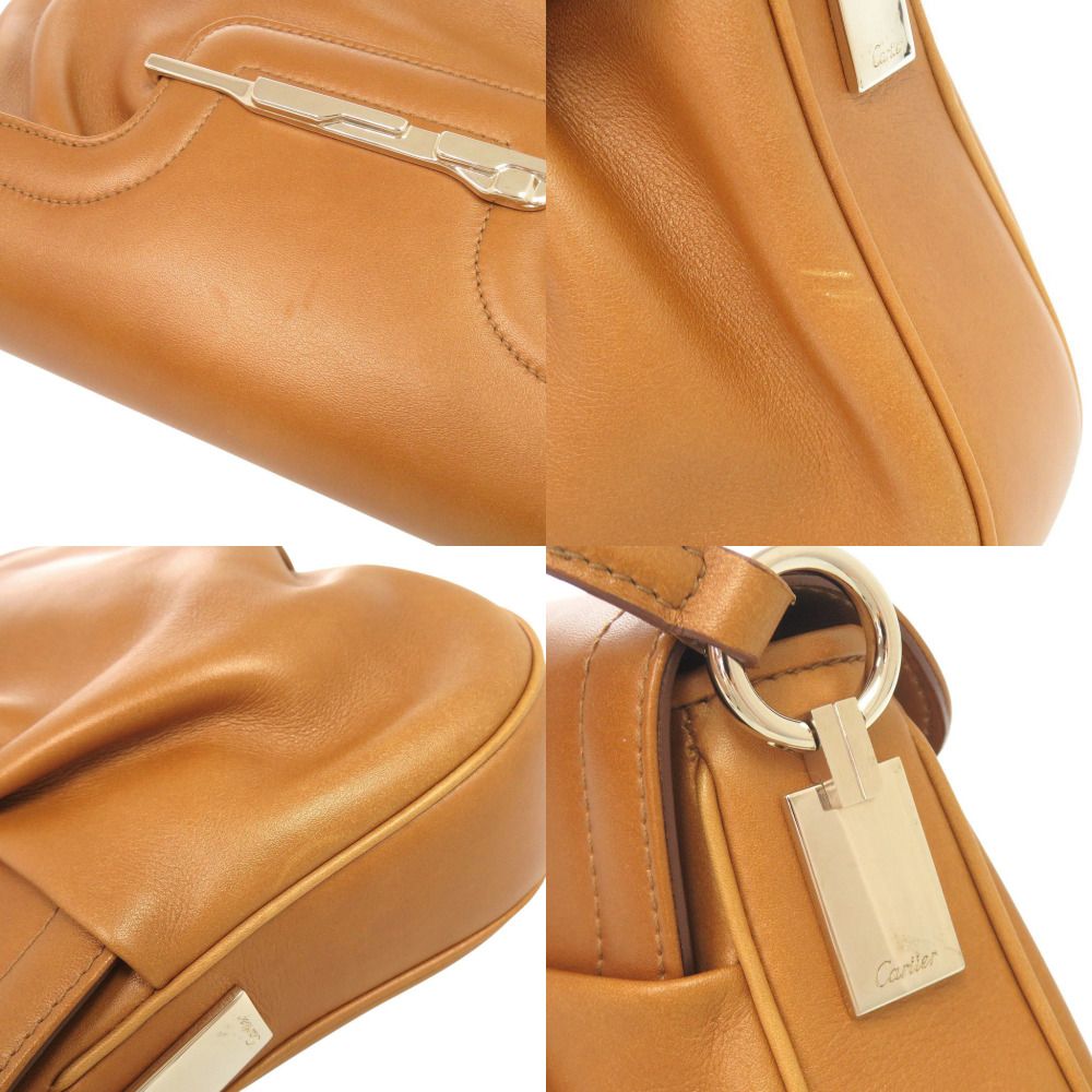 Cartier Panthere Leather Camel Shoulder Bag — view 8