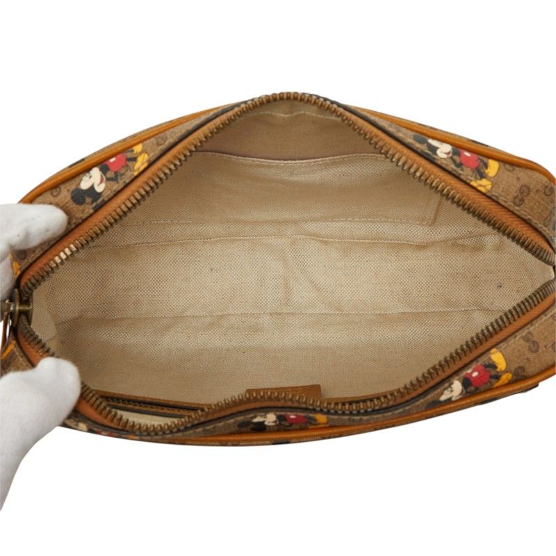 Gucci Micro GG Supreme Disney Collaboration Mickey Belt Bag Brown Leather — view 8