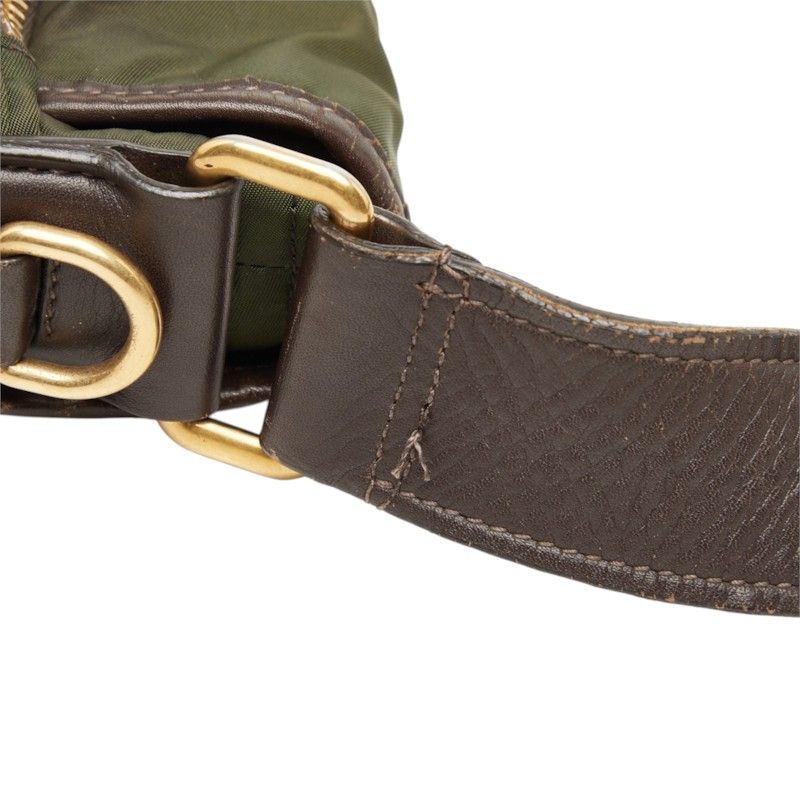 Prada Messenger Bag Crossbody Khaki Nylon Leather — view 8