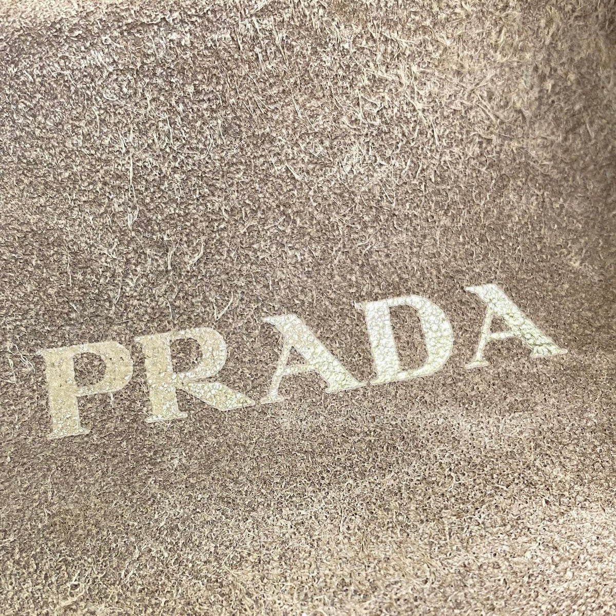 Prada I2 Slide Sandals Beige Gold Suede Leather — view 8