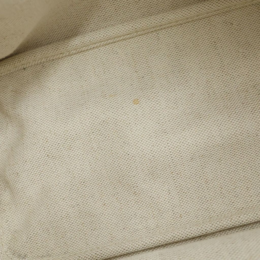 Prada Tote Logo Canvas Leather White Brown — view 8