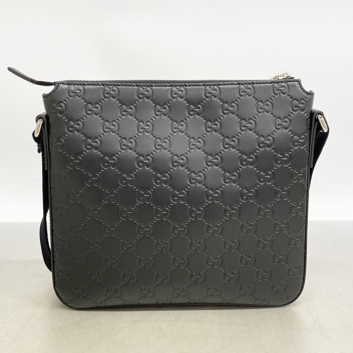 Gucci Shoulder Bag Guccissima Leather Black Silver — view 7