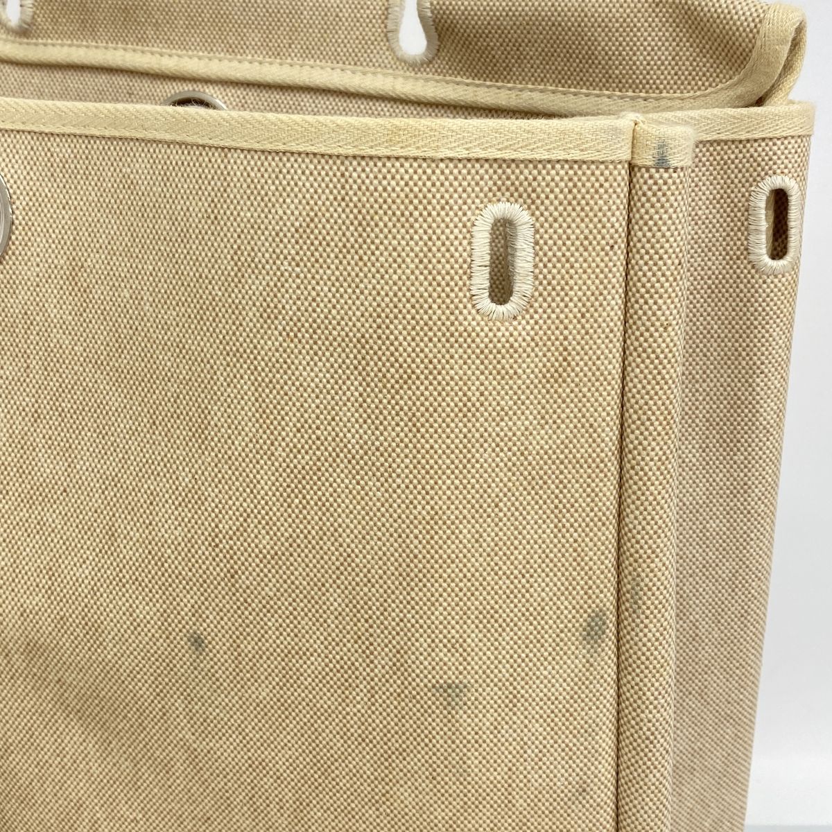 Hermes Handbag Herbag MM Toile H Natural Silver 2-Way Bag — view 8