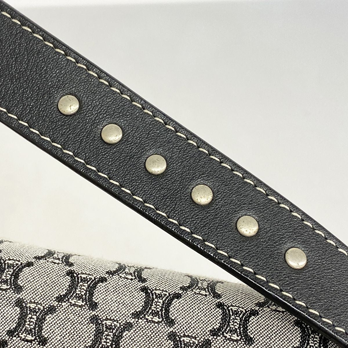 Celine Handbag Macadam Nylon Canvas Gray Black Silver — view 8