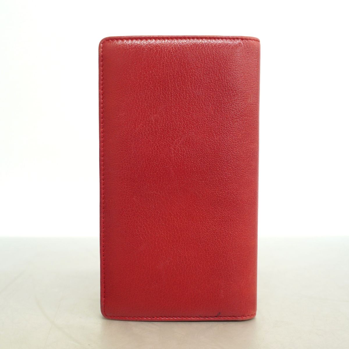 Chanel Wallet Camellia Leather Red Silver — view 8