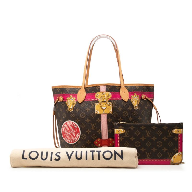 Louis Vuitton Monogram Summer Trunk Neverfull MM Tote Brown Multicolor — view 7