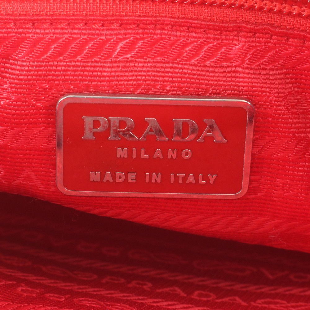 Prada Tessuto Nylon Triangle Logo Handbag Tote — view 8