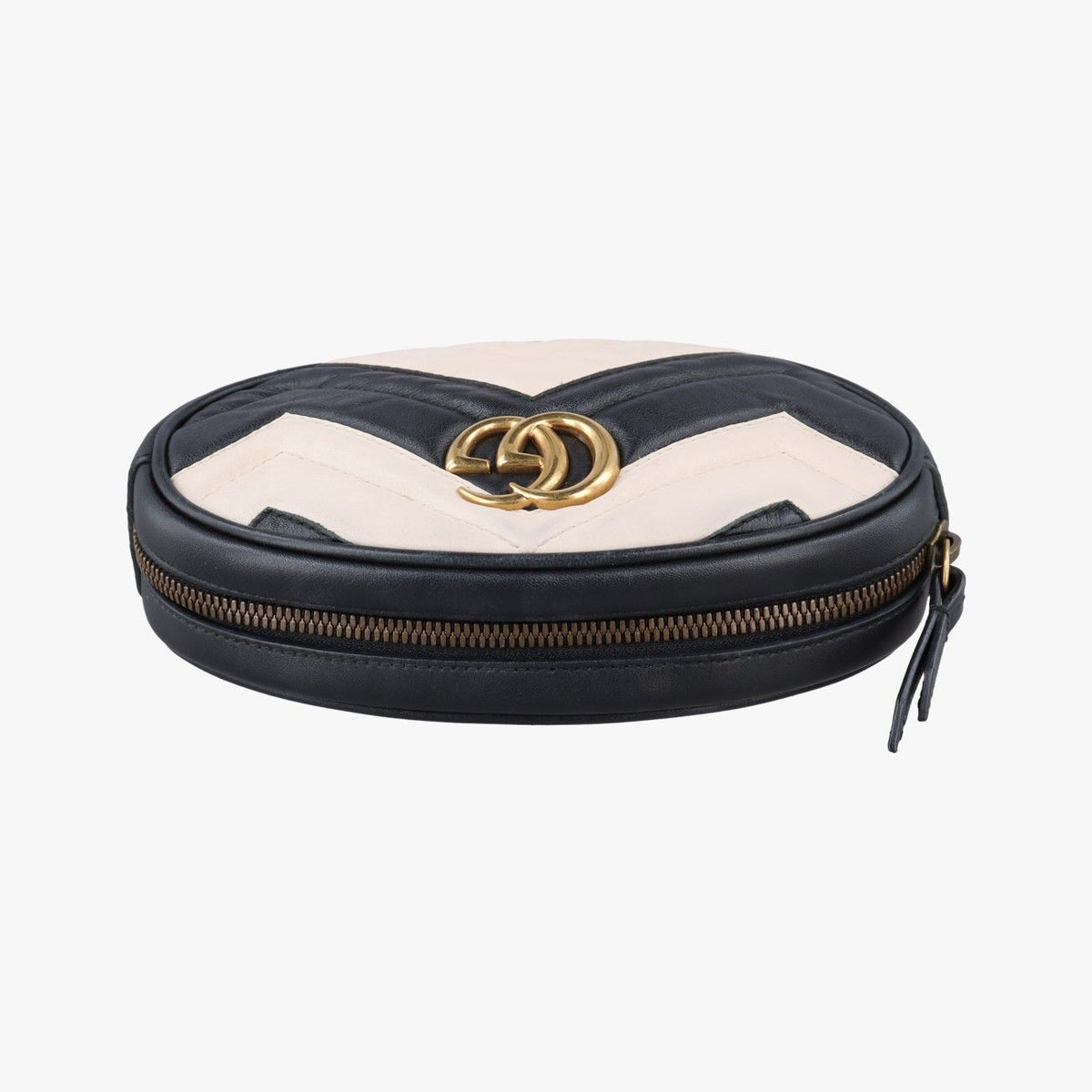 Gucci GG Marmont Black White Leather Handbag — view 8