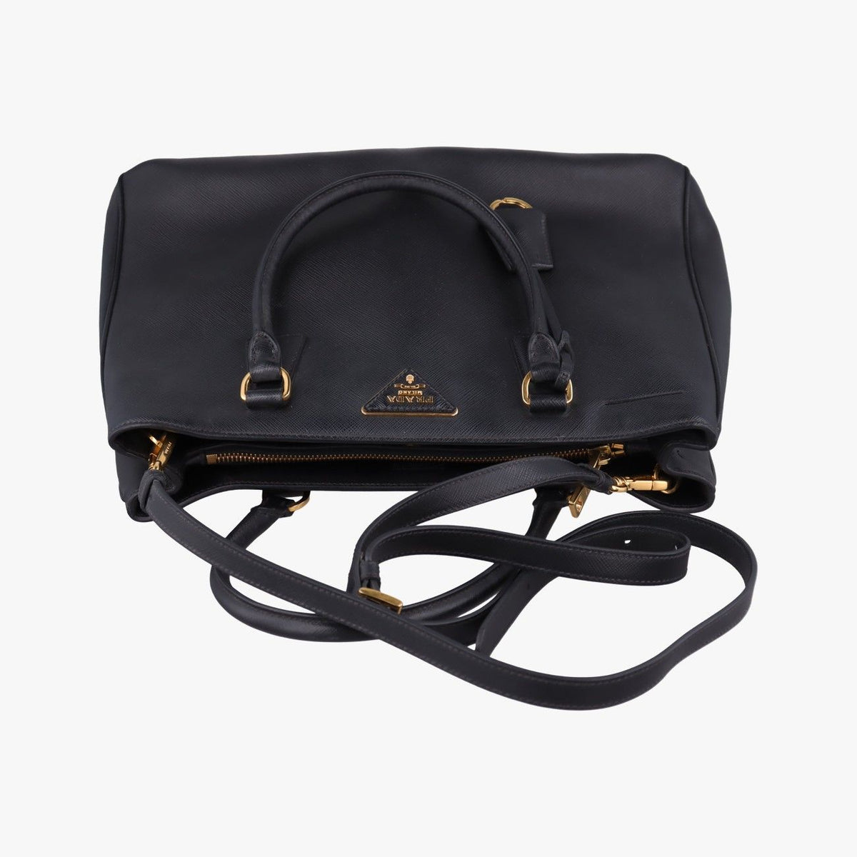 Prada Galleria Black Saffiano Leather Shoulder Bag — view 8