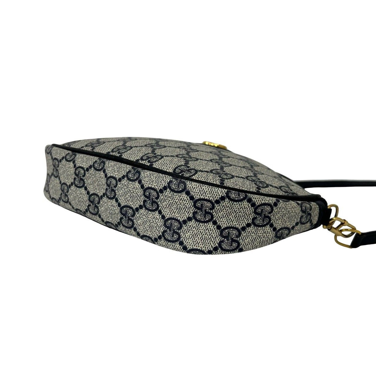 Gucci Vintage GG Logo Leather Shoulder Bag Pochette Crossbody Navy — view 8