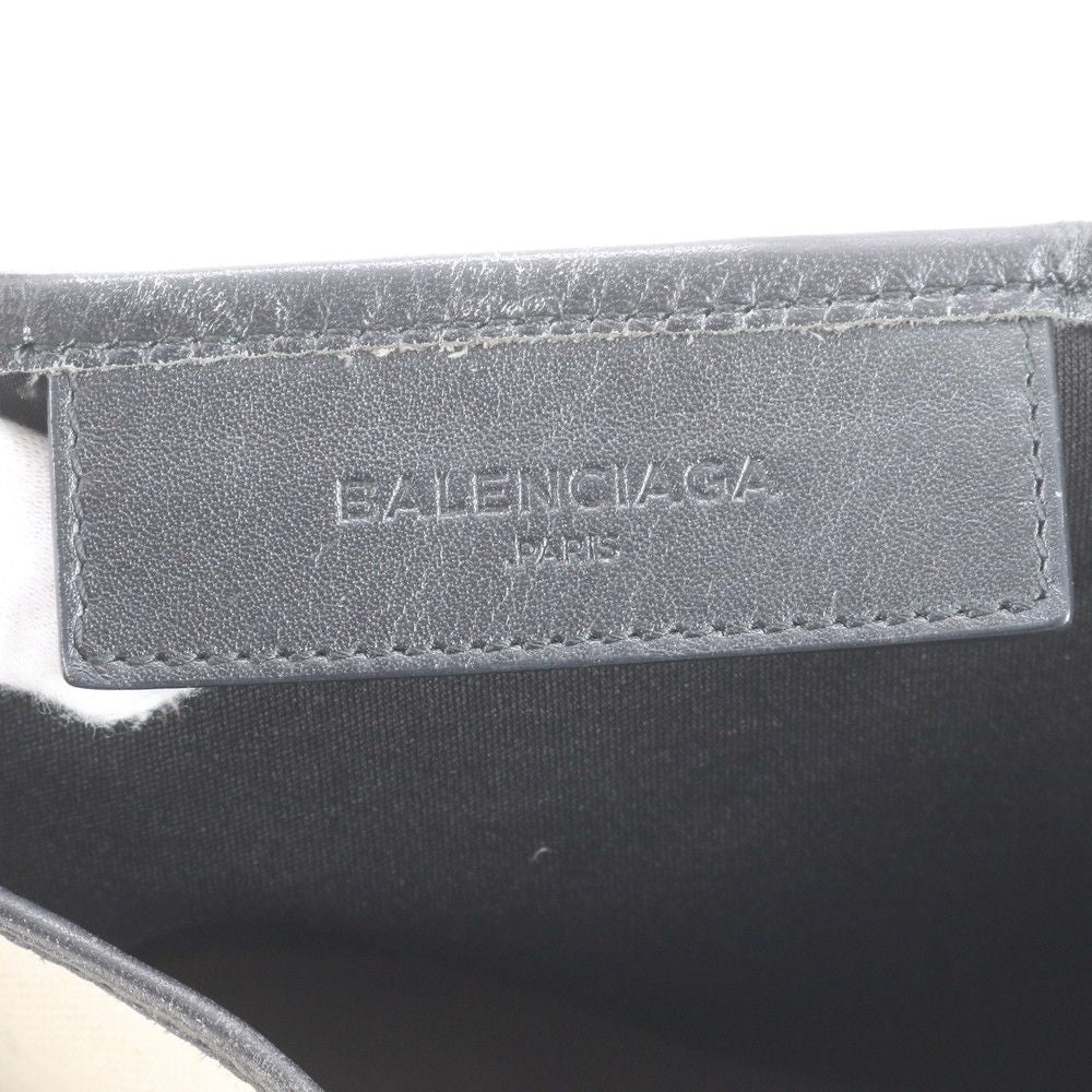 Balenciaga Navy Cabas Leather Canvas Tote — view 8