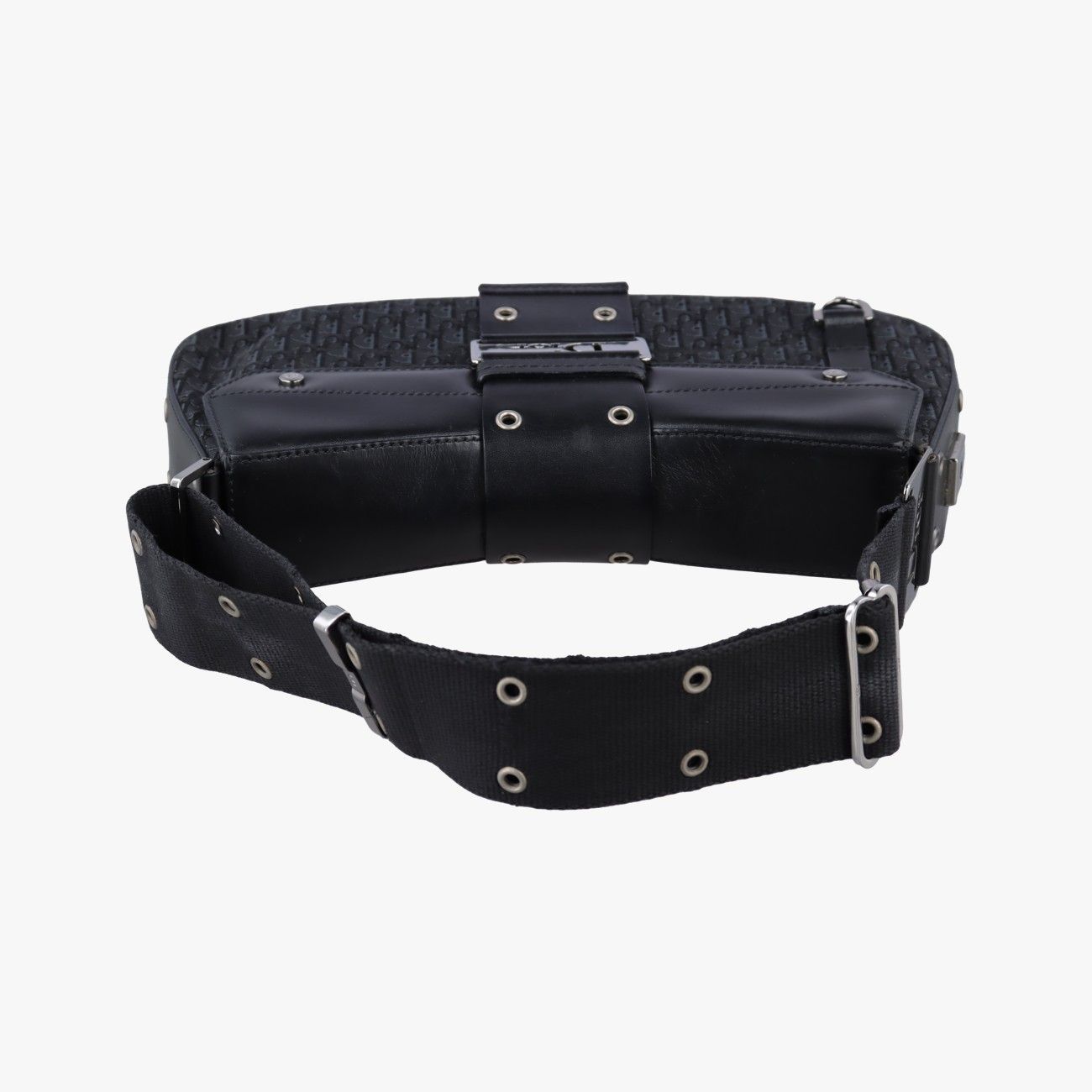 Dior Street Chic Columbus Black Canvas Leather Shoulder Bag — view 8