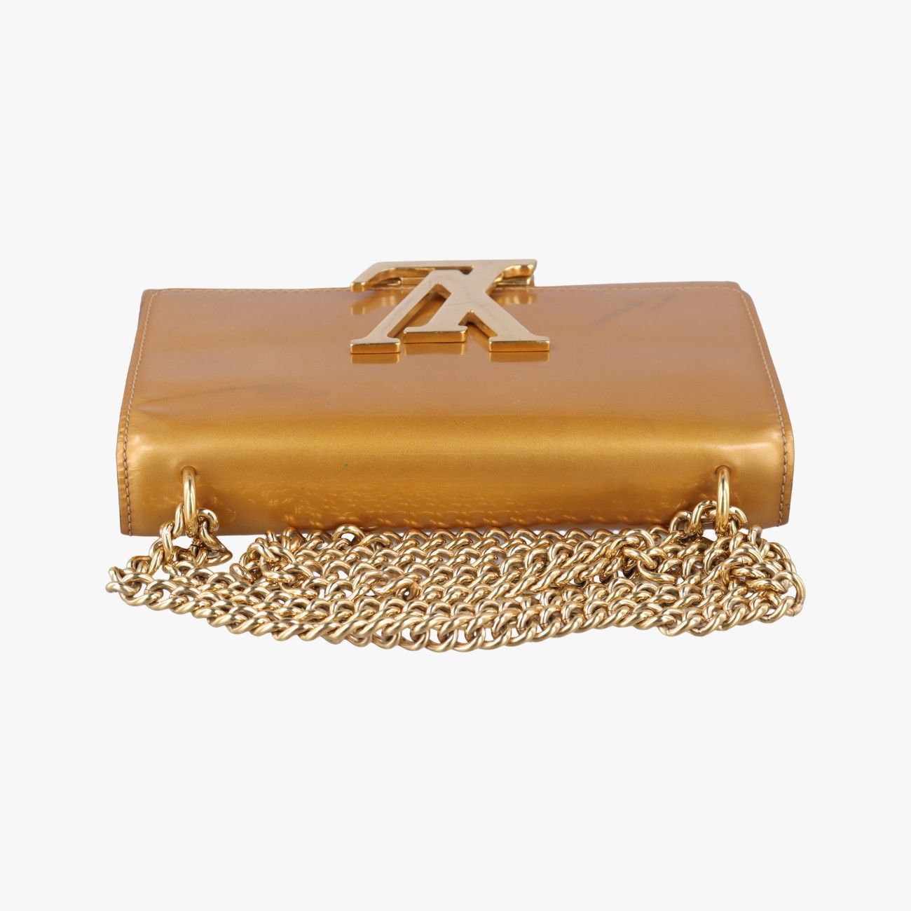 Louis Vuitton Pochette Louise MM Mustard Yellow Vernis Shoulder Bag — view 8