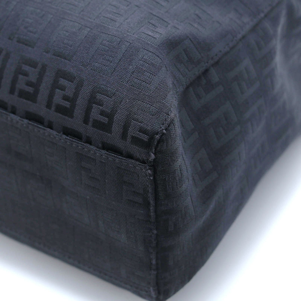 Fendi Zucchino Tote Black Canvas Leather — view 8