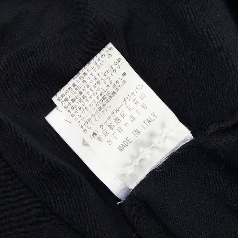 Gucci Sherry Line Sleeve Front Gathers Top T-Shirt Black Cotton Polyester — view 7
