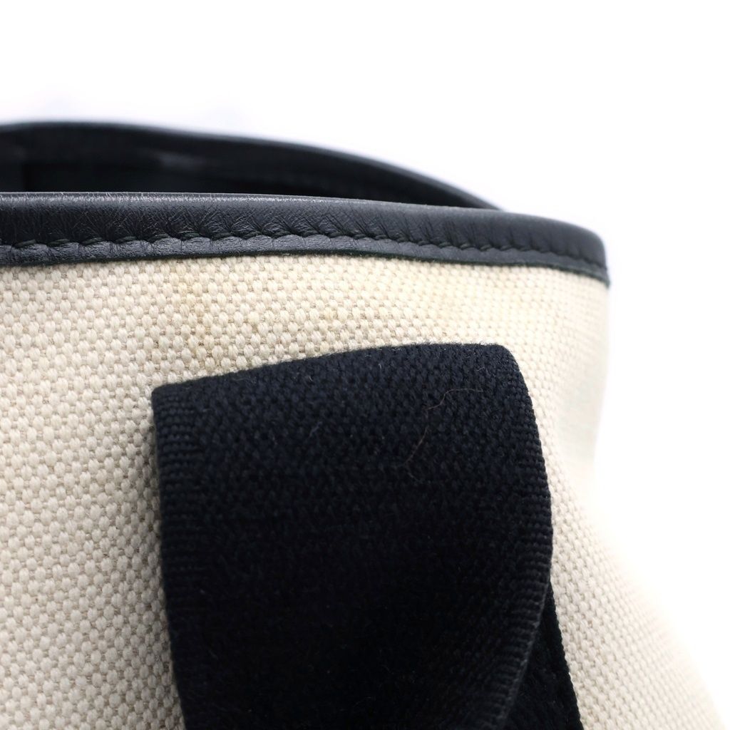 Balenciaga Navy Cabas S Canvas Leather Tote Black Ivory — view 8