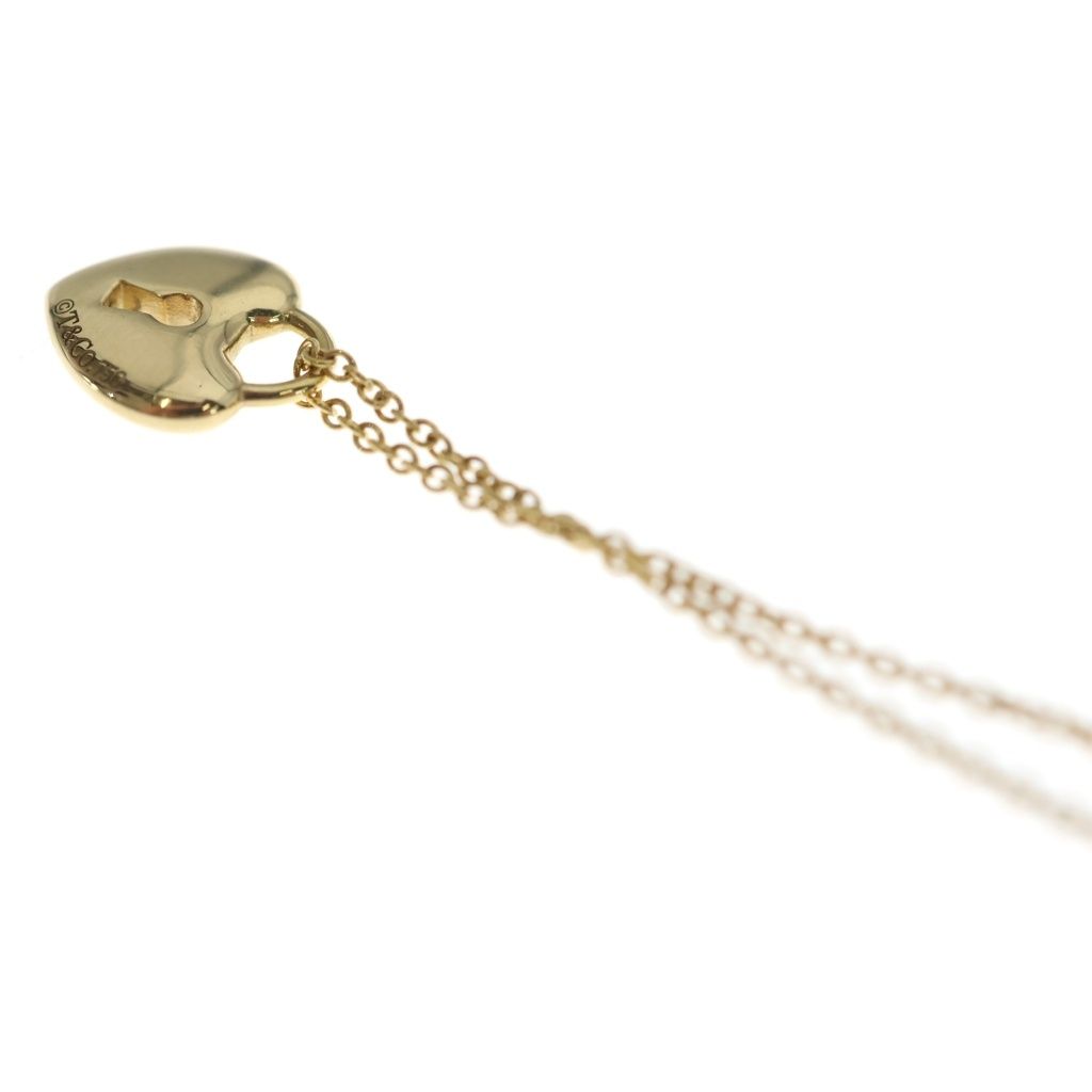 Tiffany & Co 18k Yellow Gold Heart Lock Chain Necklace — view 6