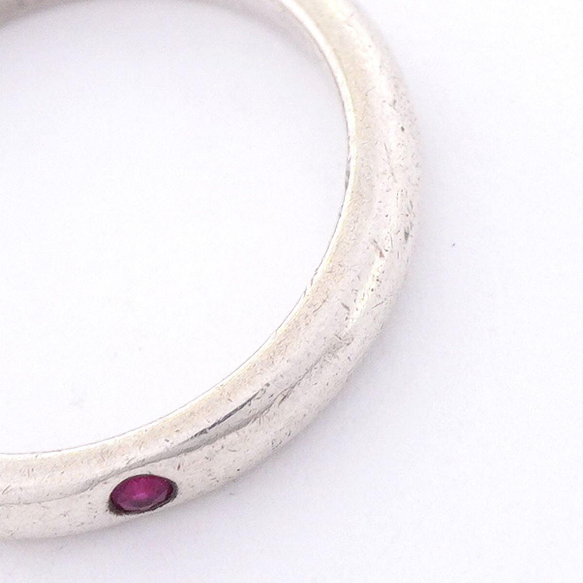 Tiffany & Co Ring Stacking Band 925 Sterling Silver Ruby — view 8