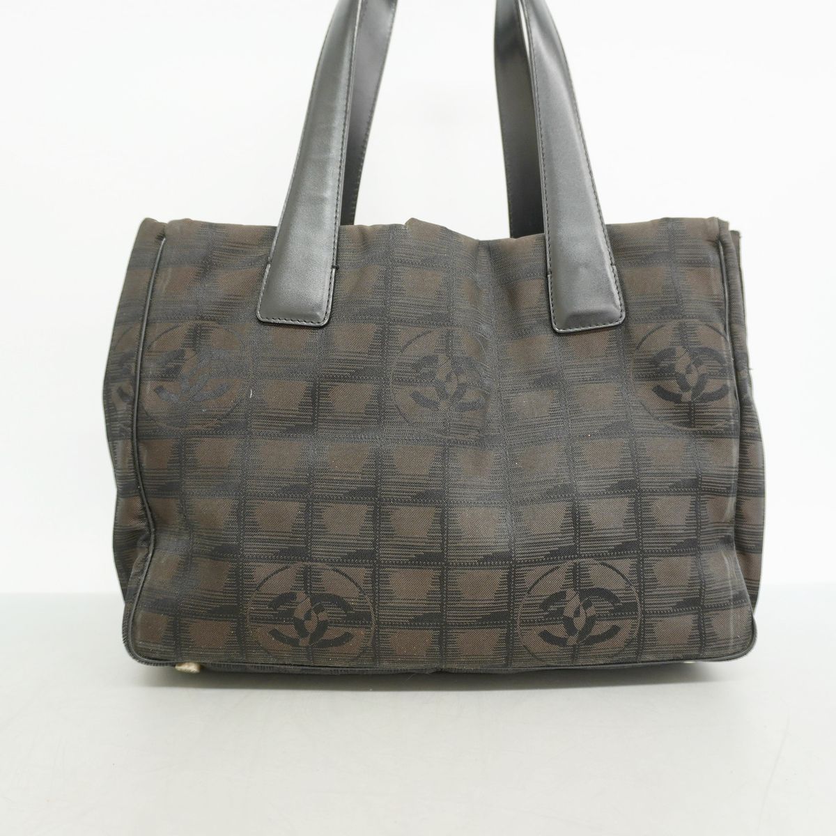 Chanel Tote New Travel Nylon Brown Black Silver — view 8