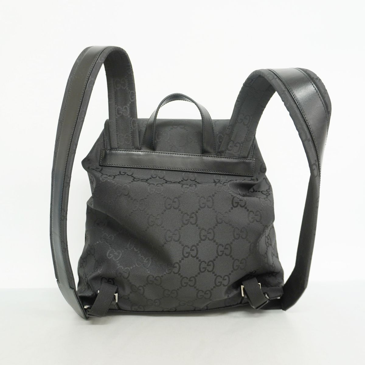 Gucci Backpack GG Supreme Nylon Black Silver — view 8