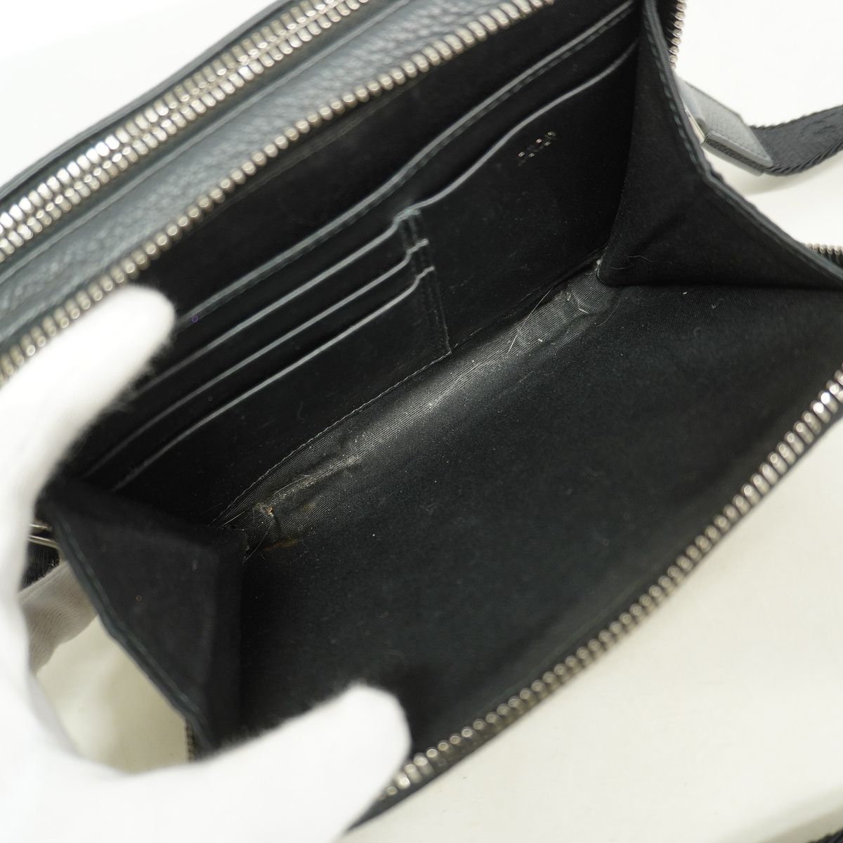 Dior Shoulder Bag Oblique Jacquard Canvas Beige Black Silver — view 8