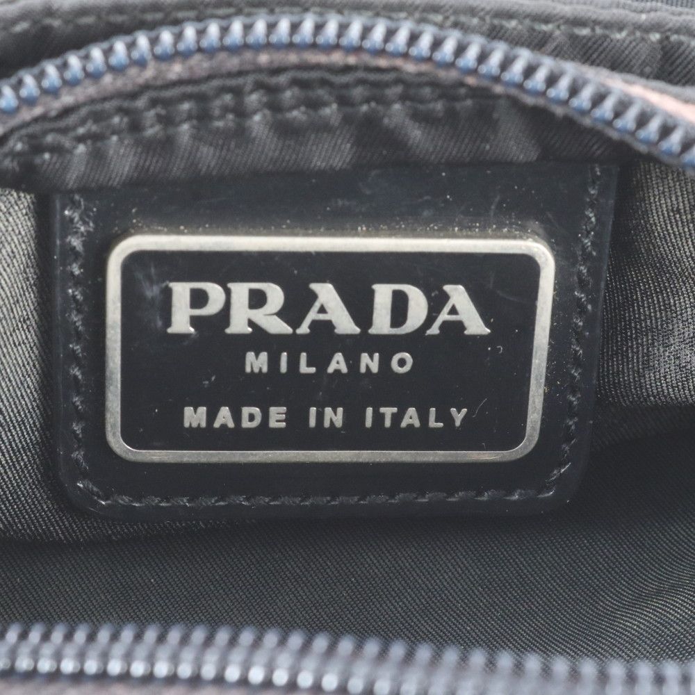 Prada Tessuto Nylon Triangle Logo Shoulder Bag Crossbody Black — view 8