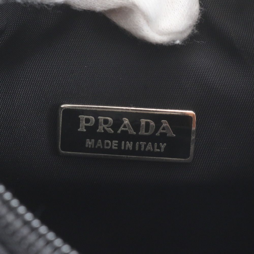 Prada Tessuto Nylon Triangle Logo Handbag Black Brands — view 8