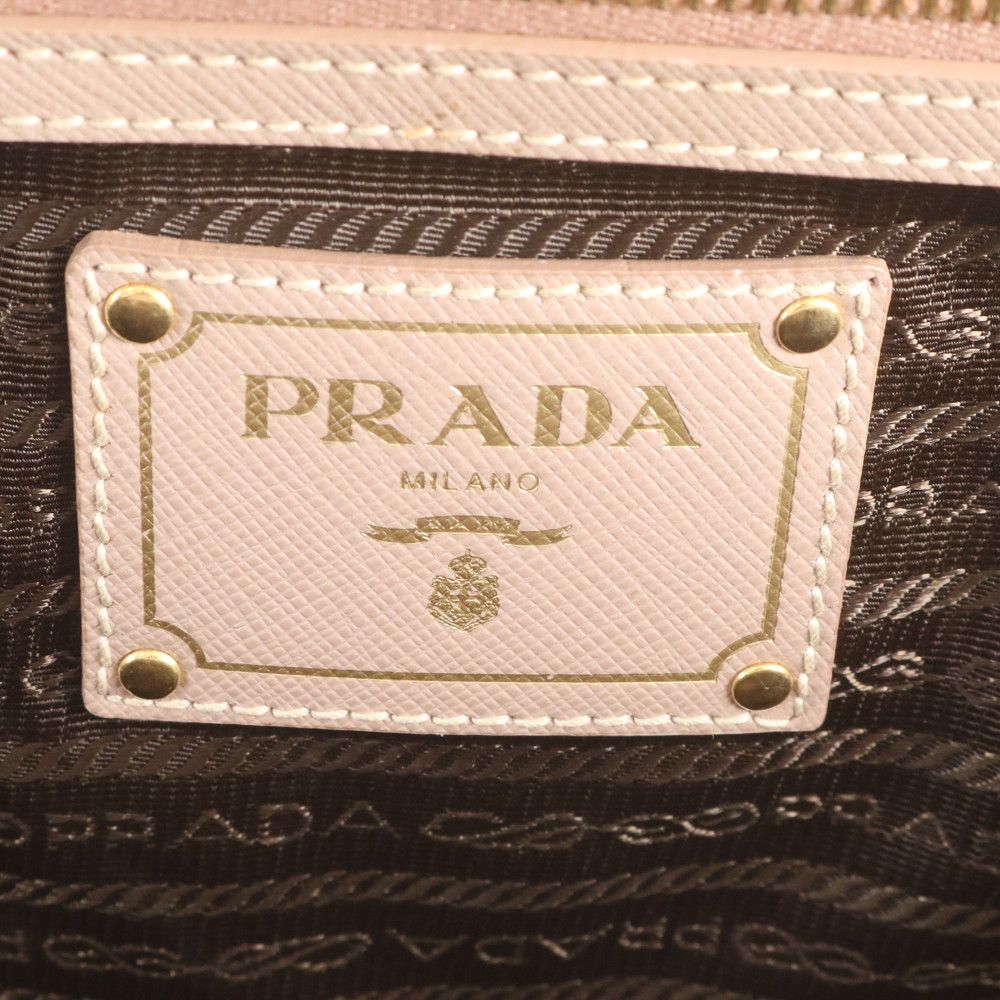 Prada Saffiano Galleria Leather Handbag Tote Pink — view 8