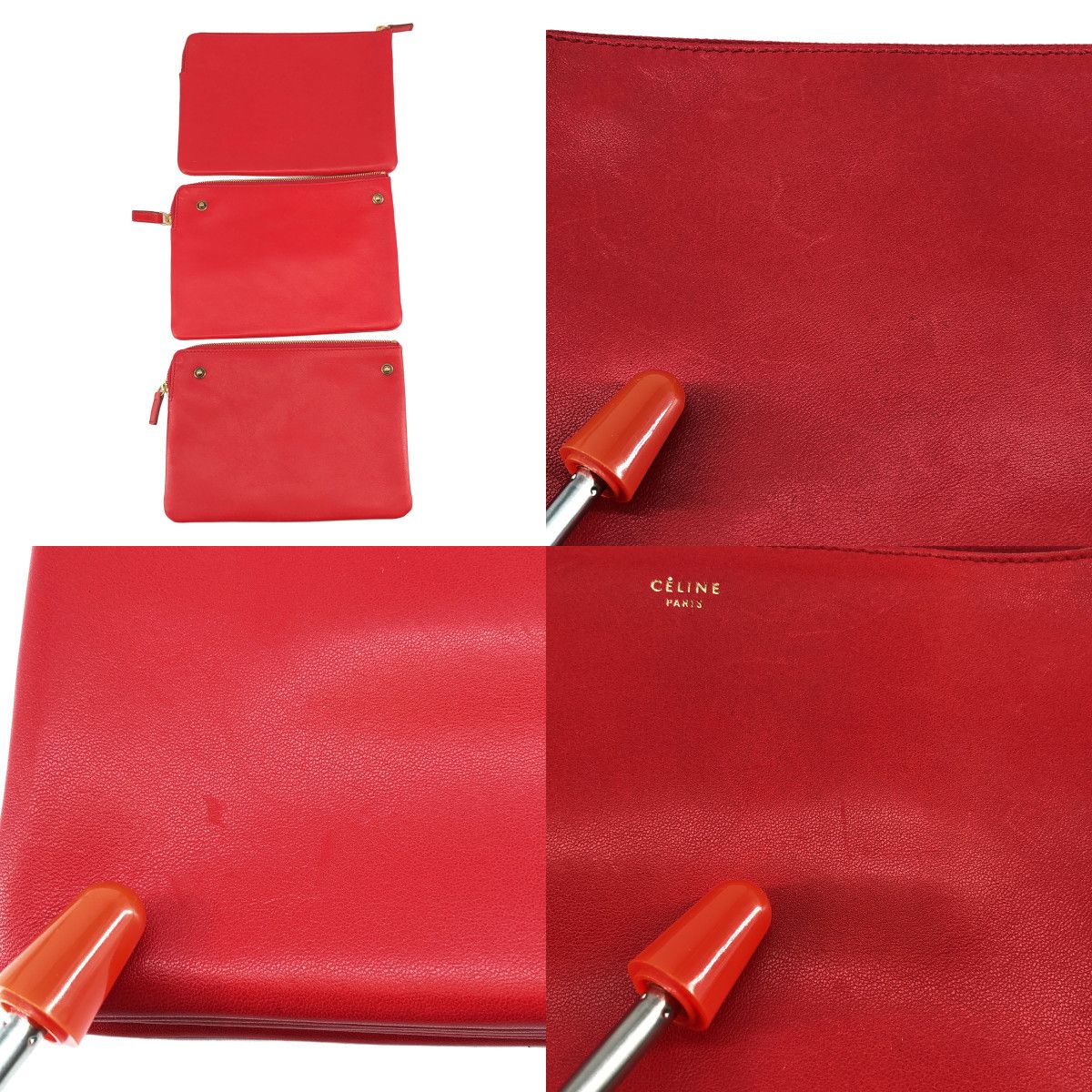 Celine Trio Leather Pouch — view 8