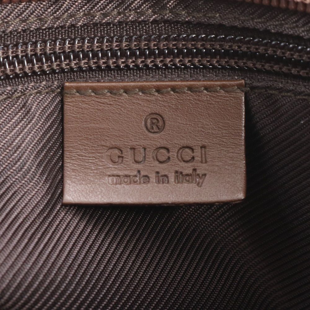 Gucci GG Canvas Leather Tote Shoulder Hand Brown — view 8