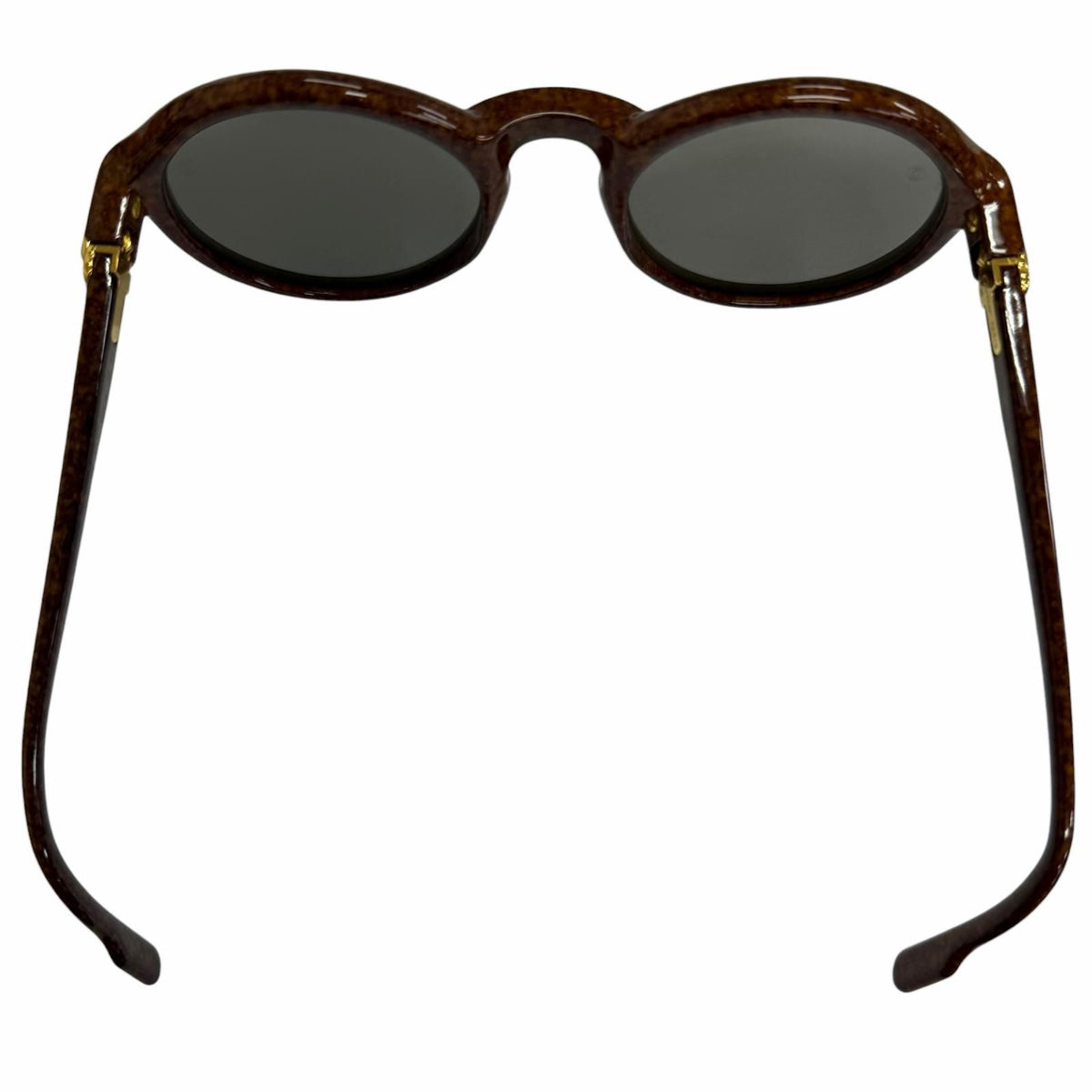 Cartier Vintage 135 Cabriolet Trinity Round Frame Sunglasses Eyewear Brown — view 8