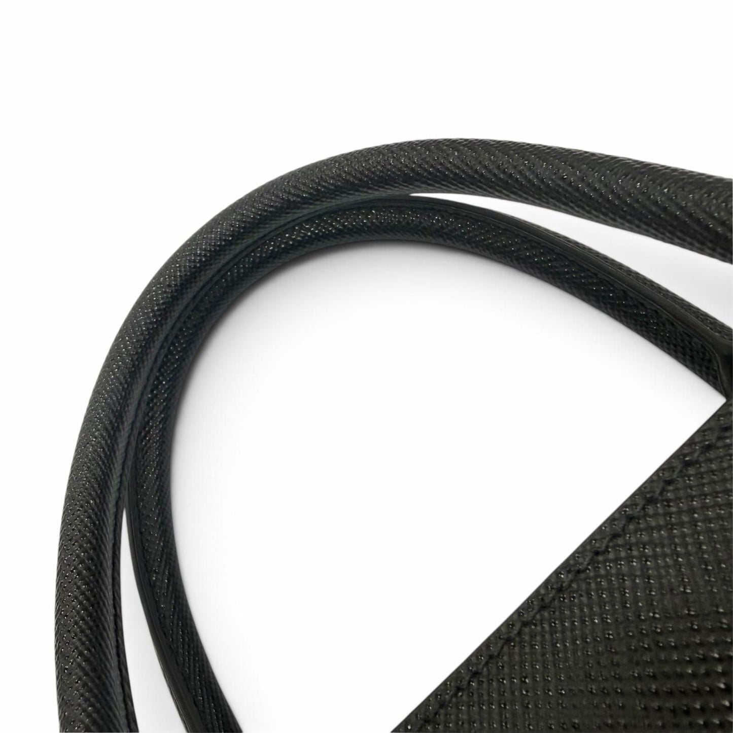 Prada Saffiano Leather 2-Way Tote Black Silver — view 8